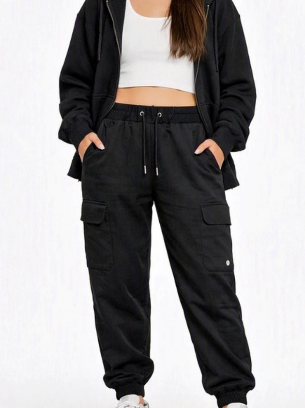 RBX Scrubs Black Cargo Jogger Scrub Pants Drawstring Stretch XL